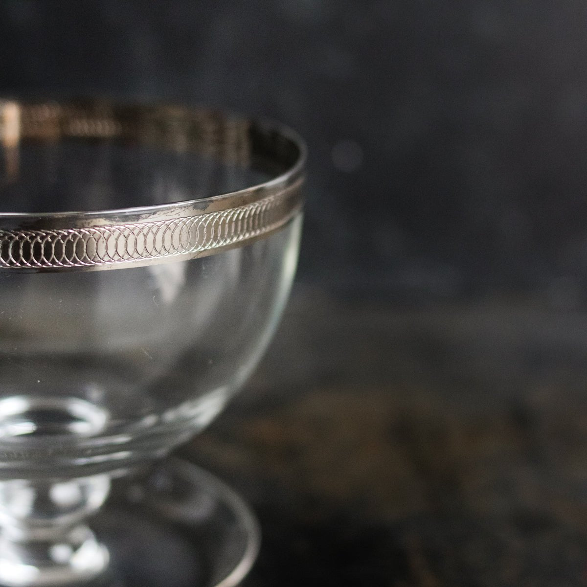 Platiunum Rim Dessert Coupe Set of 7 - elsie green - the french kitchen