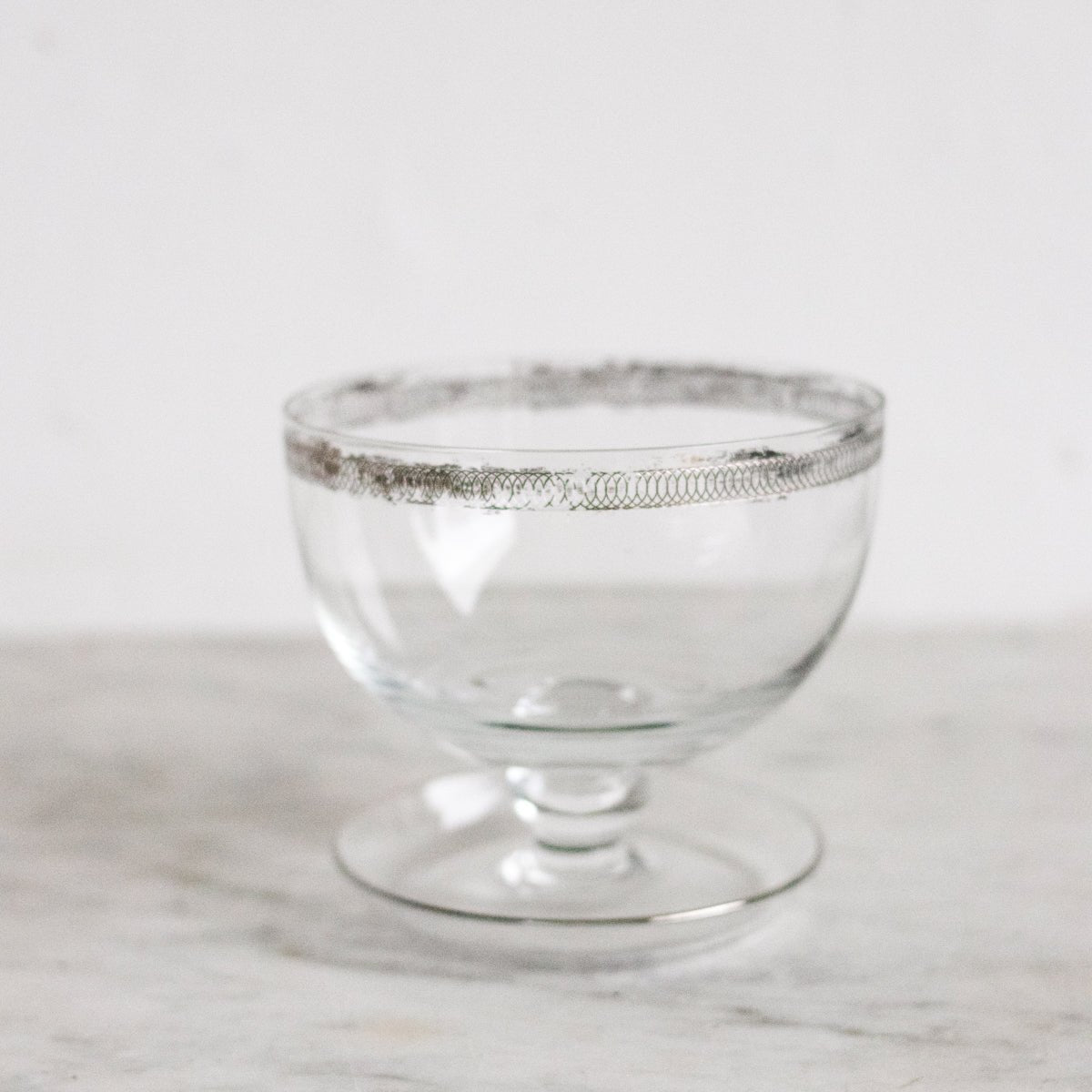 Platiunum Rim Dessert Coupe Set of 7 - elsie green - the french kitchen