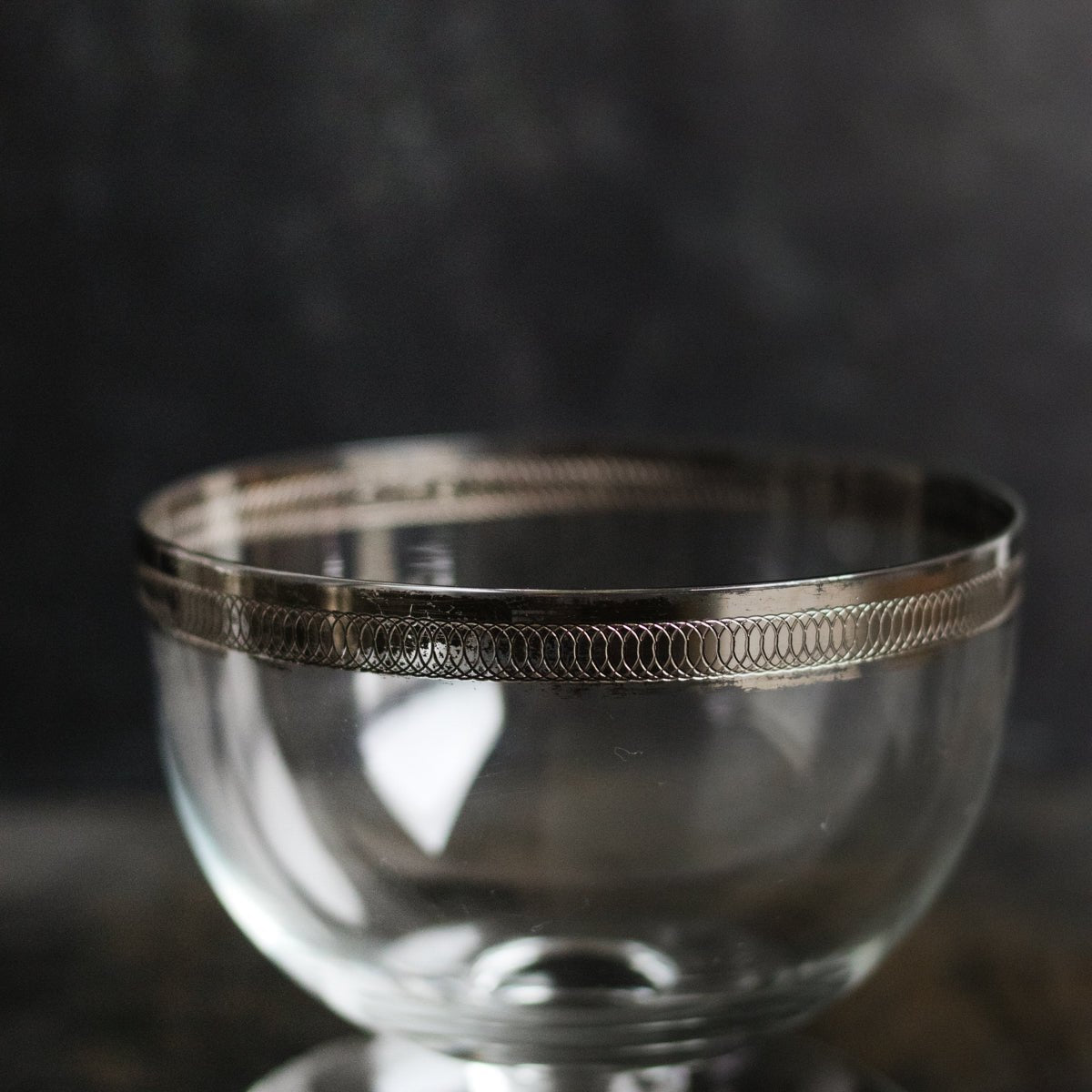 Platiunum Rim Dessert Coupe Set of 7 - elsie green - the french kitchen