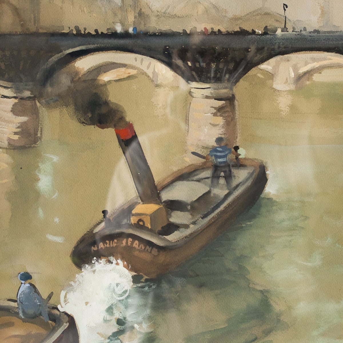 Pont Des Arts Et Le Musée D’Orsay Watercolor Painting - elsie green - Art