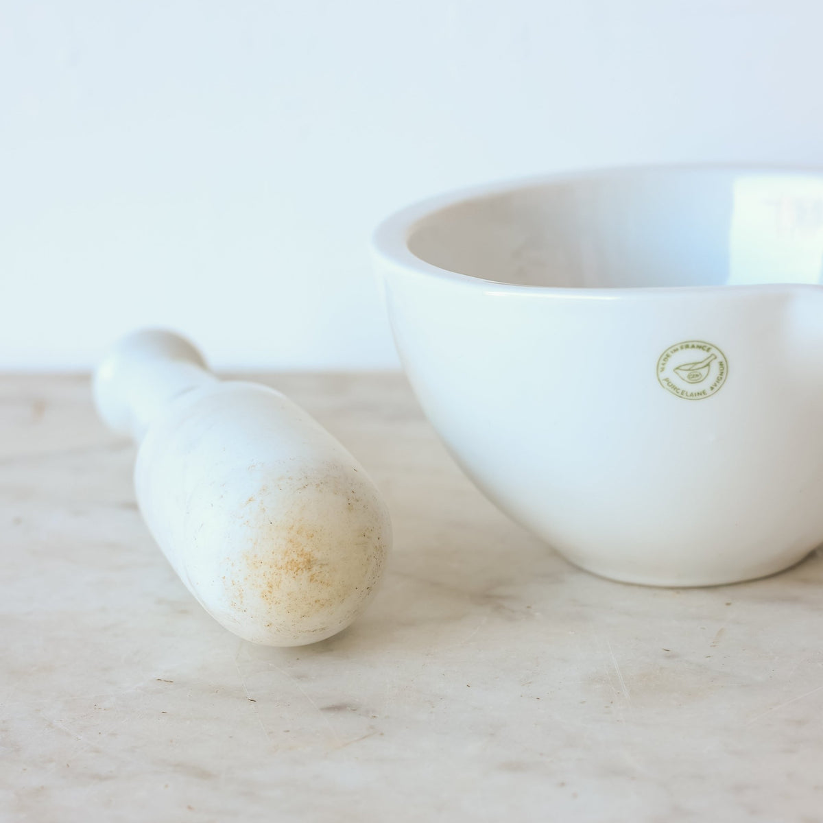 Porcelain Mortar & Pestle - elsie green - The French Kitchen