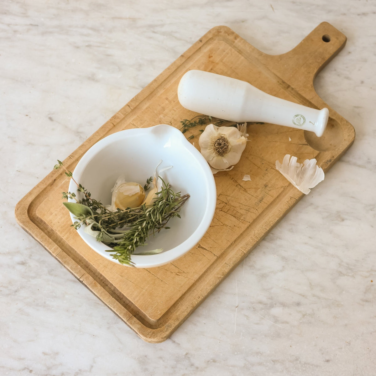 Porcelain Mortar & Pestle - elsie green - The French Kitchen