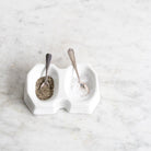 Porcelain Salt Cellar With Salt Spoons - elsie green - The French Kitchen