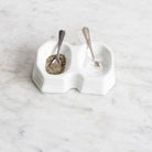 Porcelain Salt Cellar With Salt Spoons - elsie green - The French Kitchen