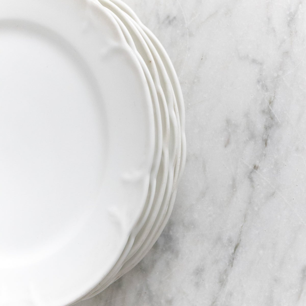 Porcelain Scalloped Edge Salad Plate Set of 6 - elsie green - The French Kitchen