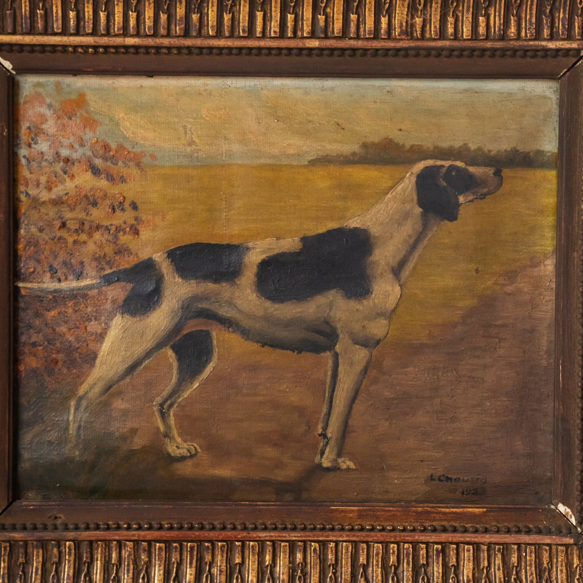 Portrait of Hunting Dog Oil Painting | Dated 1923 - elsie green - art