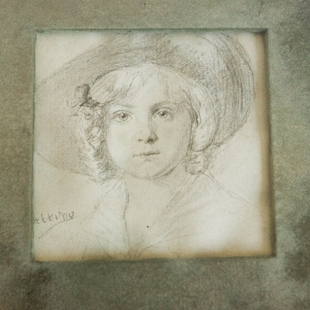Portrait of Woman in Hat Pencil Drawing - elsie green - art