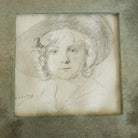 Portrait of Woman in Hat Pencil Drawing - elsie green - art