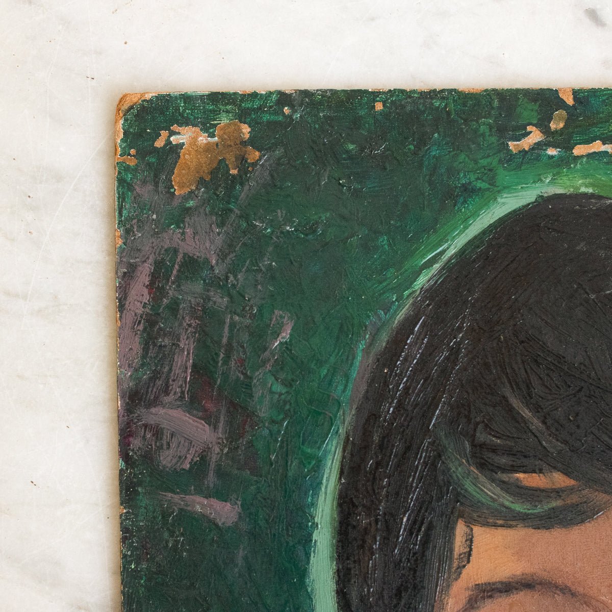 Portrait of Young Girl with Fringe Oil Painting - elsie green - Art