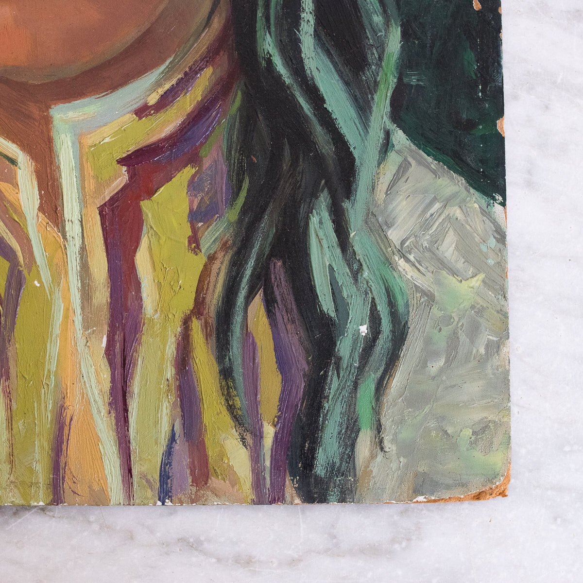 Portrait of Young Girl with Fringe Oil Painting - elsie green - Art