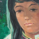 Portrait of Young Girl with Fringe Oil Painting - elsie green - Art