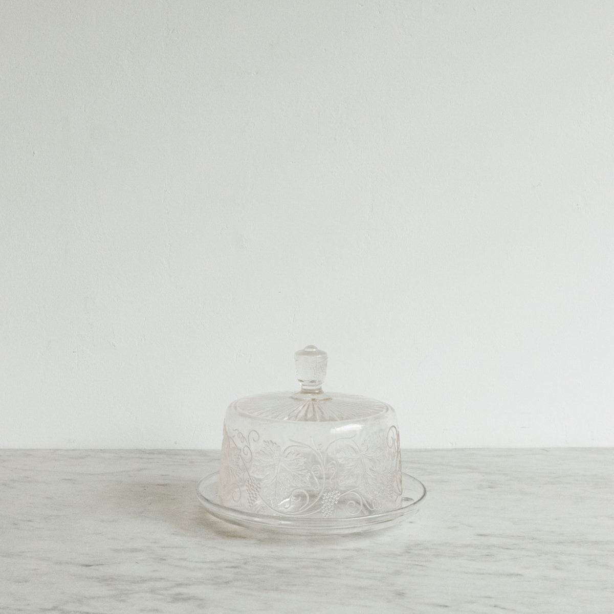 Pressed Glass Cheese Dome With Plate - elsie green - The French Kitchen