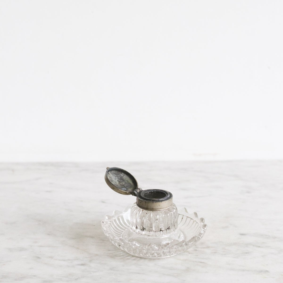 Pressed Glass Inkwell - elsie green - decor