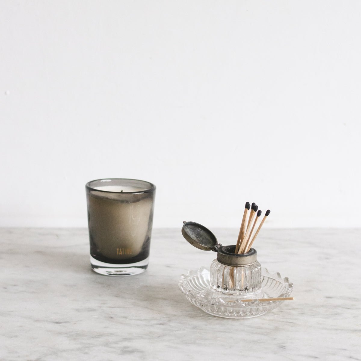 Pressed Glass Inkwell - elsie green - decor