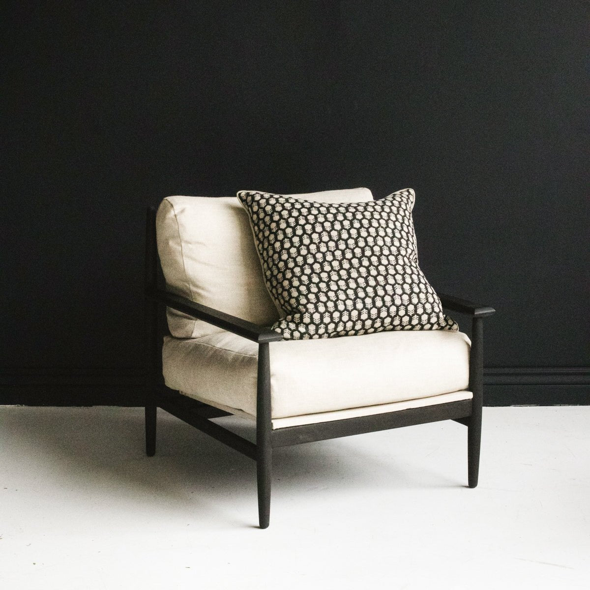 Reclaimed Oak and Linen Accent Chair - elsie green - reclaimed wood furniture