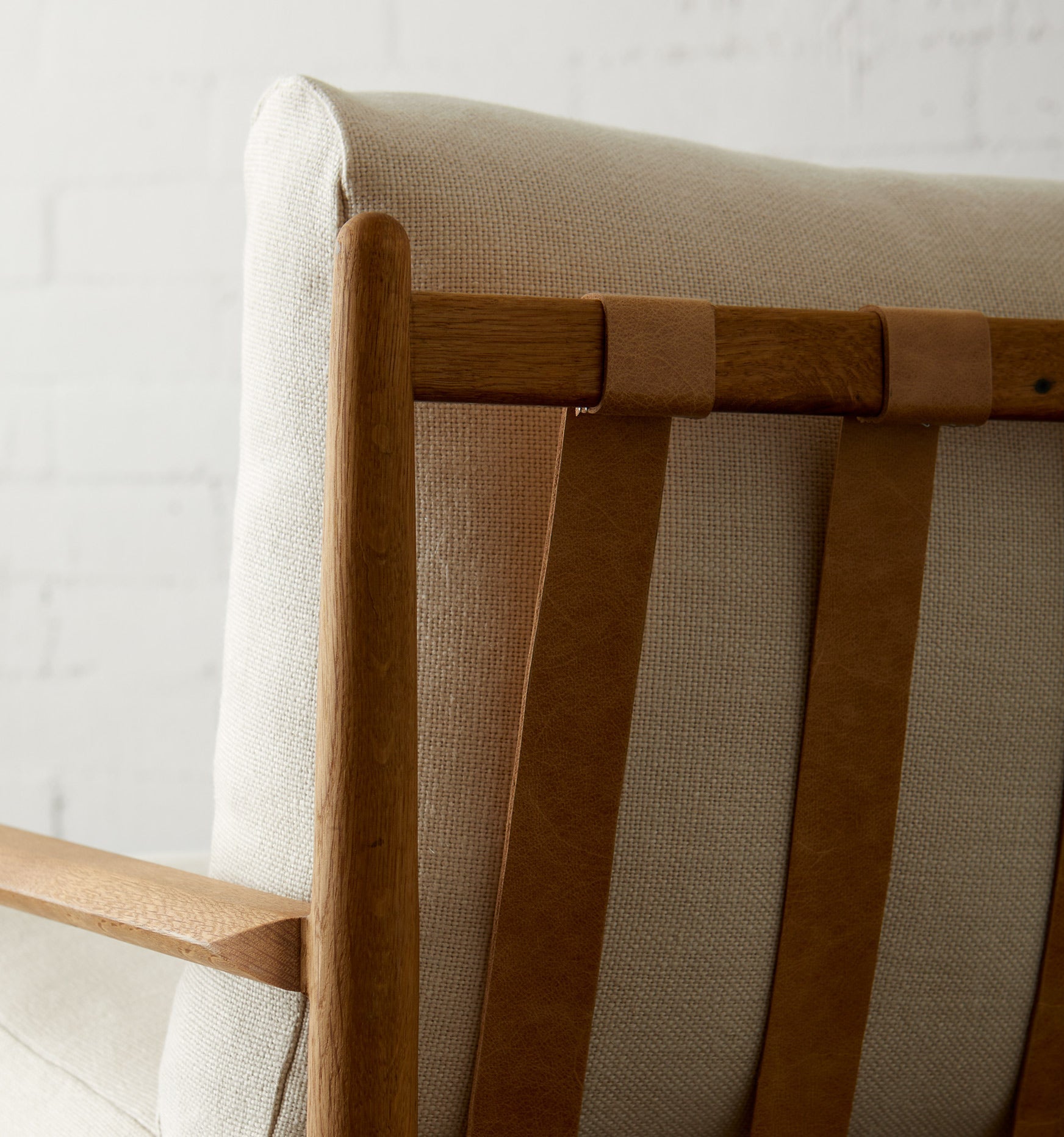 Reclaimed Oak and Linen Accent Chair - elsie green - reclaimed wood furniture