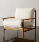 Reclaimed Oak and Linen Accent Chair - elsie green - reclaimed wood furniture