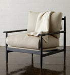 Reclaimed Oak and Linen Accent Chair - elsie green - reclaimed wood furniture