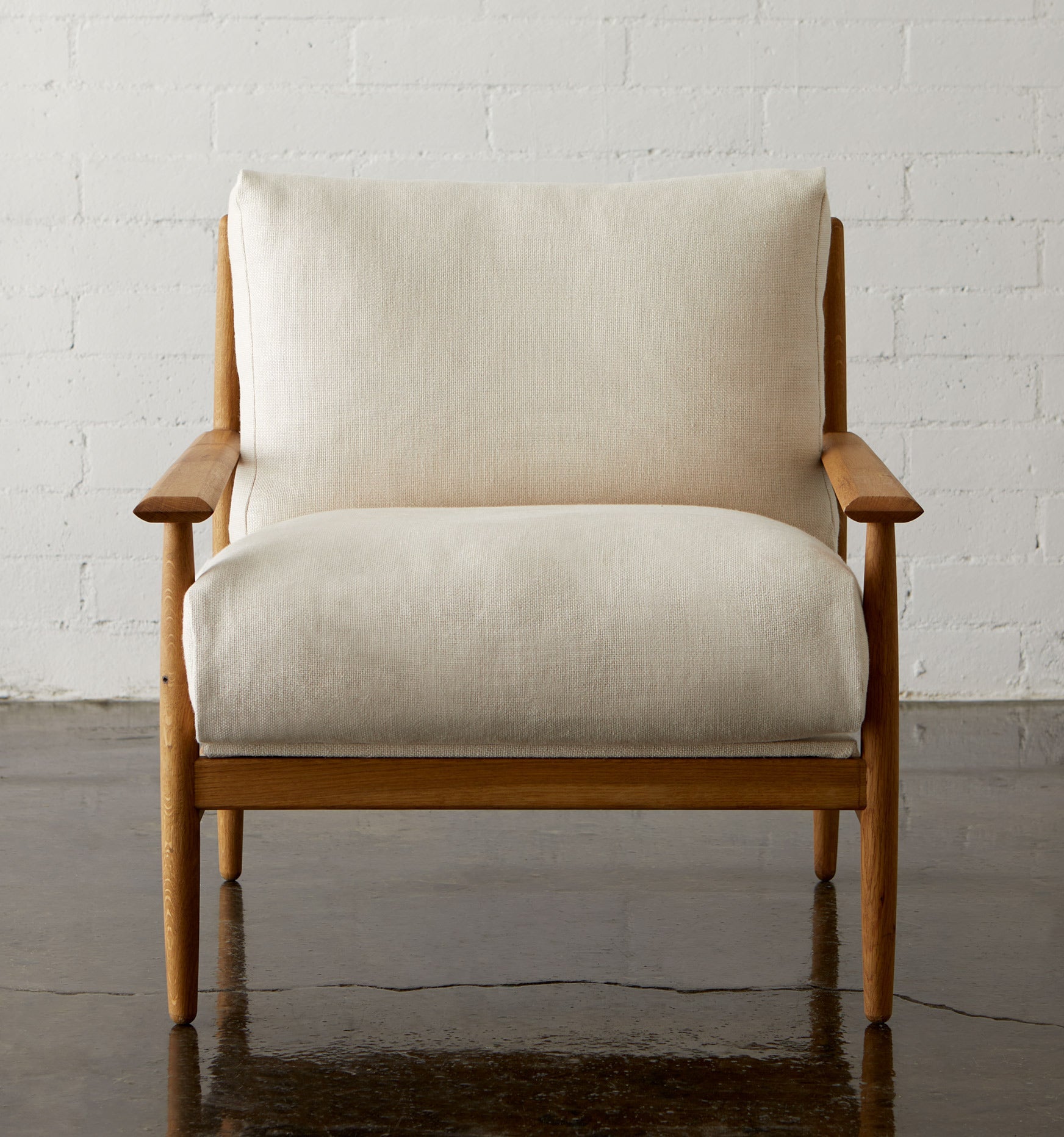 Reclaimed Oak and Linen Accent Chair - elsie green - reclaimed wood furniture