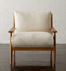 Reclaimed Oak and Linen Accent Chair - elsie green - reclaimed wood furniture