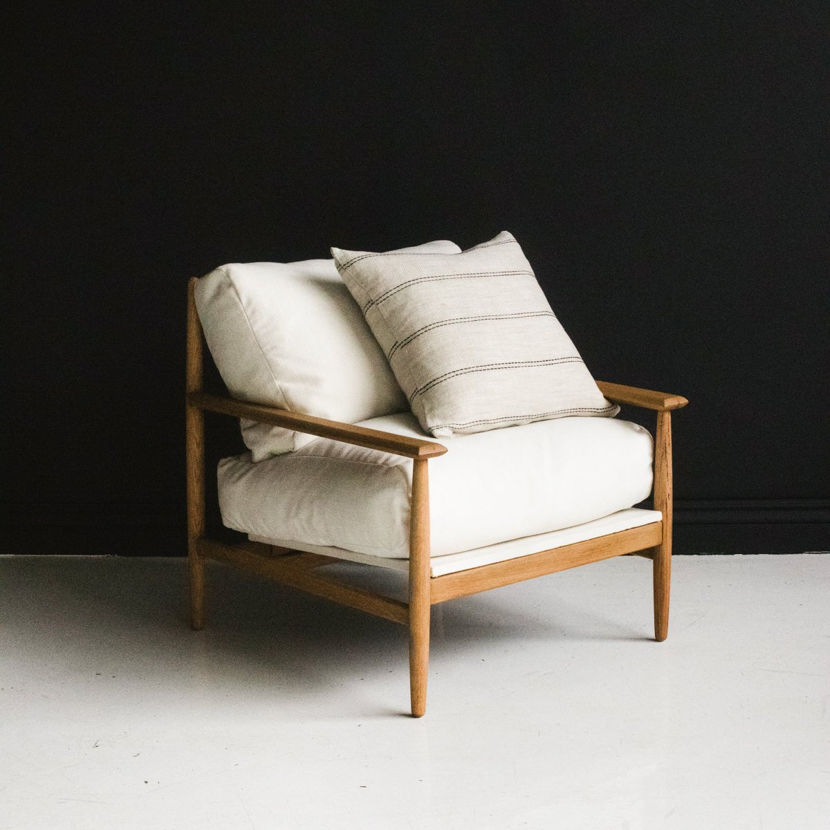 Reclaimed Oak and Linen Accent Chair - elsie green - reclaimed wood furniture