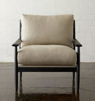 Reclaimed Oak and Linen Accent Chair - elsie green - reclaimed wood furniture