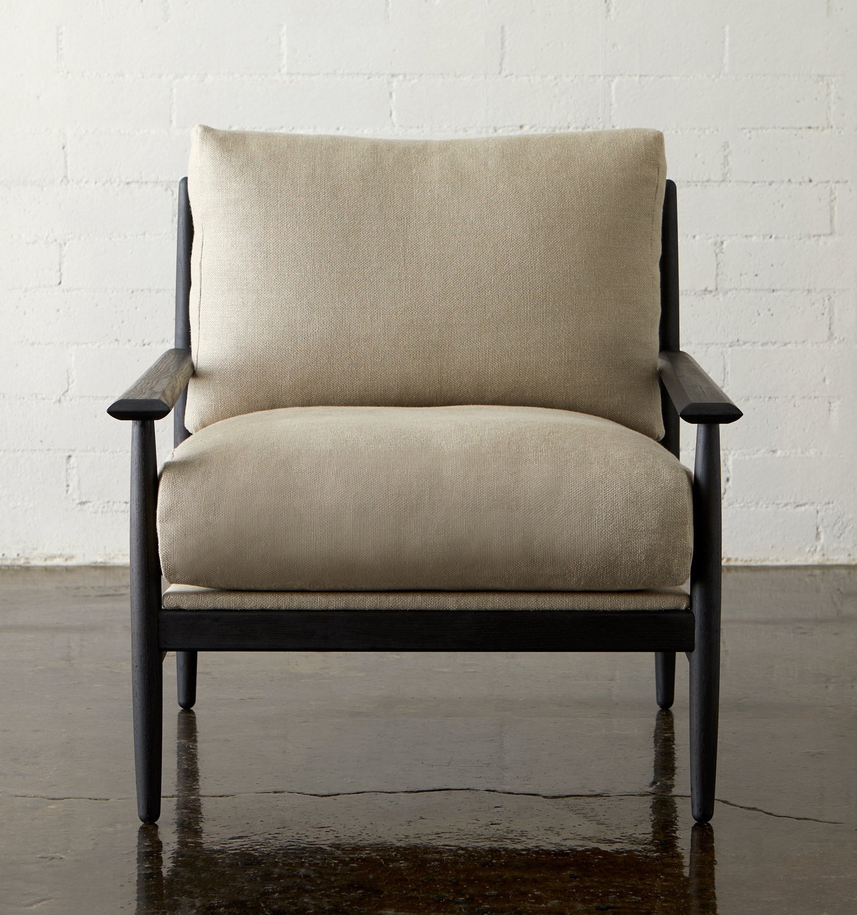 Reclaimed Oak and Linen Accent Chair - elsie green - reclaimed wood furniture