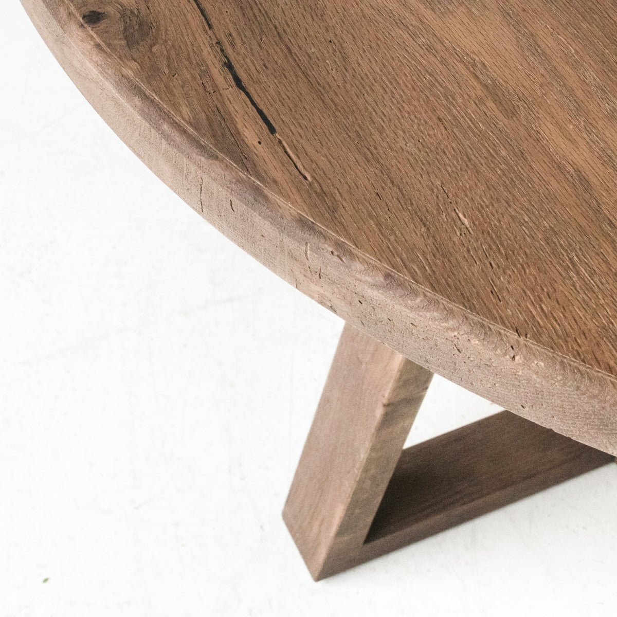 Reclaimed Oak Round Dining Table - elsie green - reclaimed wood furniture