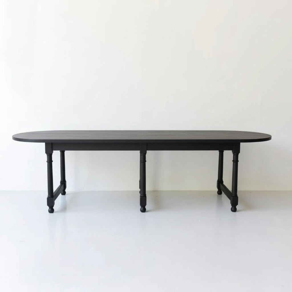 Reclaimed Wood Oval Farm Table - elsie green - Custom Furniture
