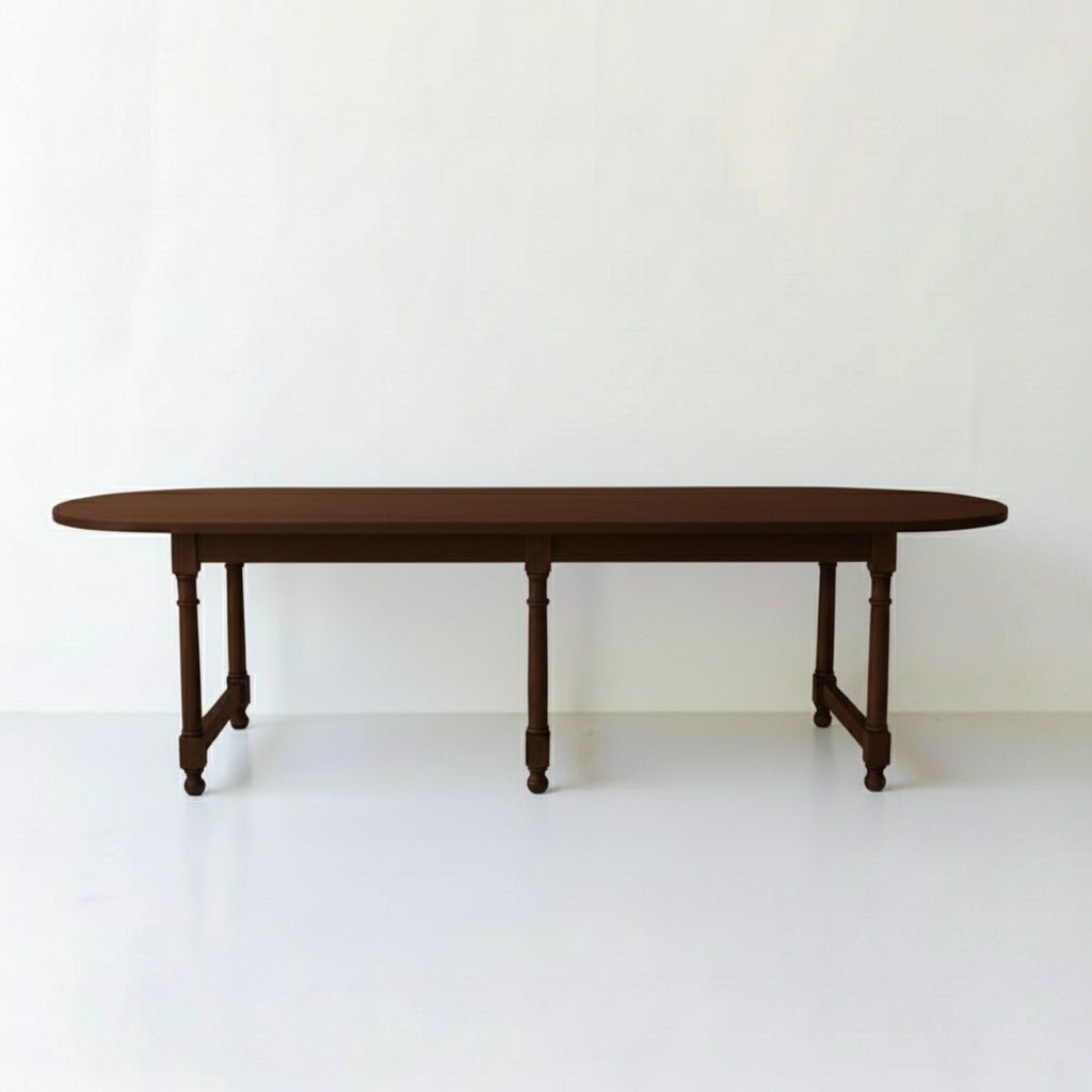 Reclaimed Wood Oval Farm Table - elsie green - Custom Furniture
