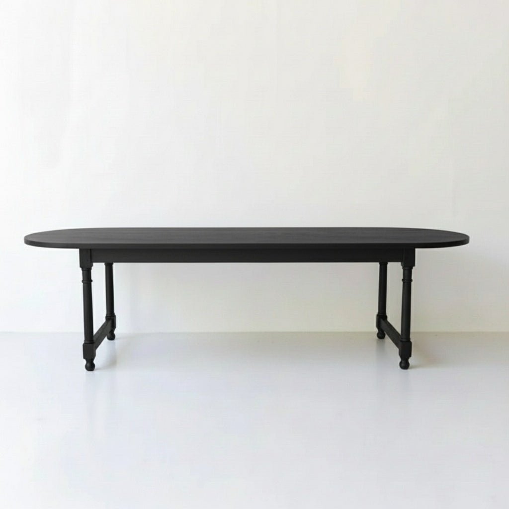 Reclaimed Wood Oval Farm Table - elsie green - Custom Furniture