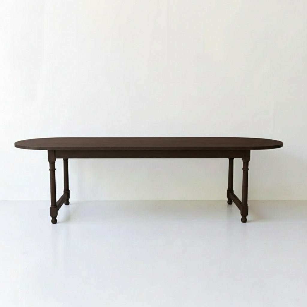 Reclaimed Wood Oval Farm Table - elsie green - Custom Furniture
