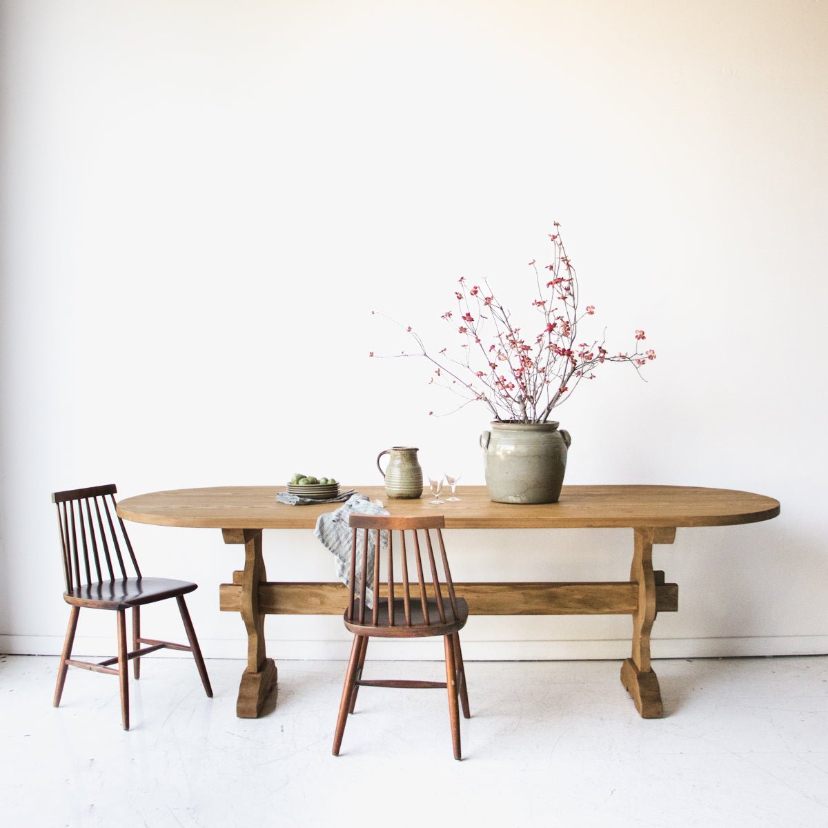 Reclaimed Wood Oval Monastery Dining Table - elsie green - reclaimed wood furniture