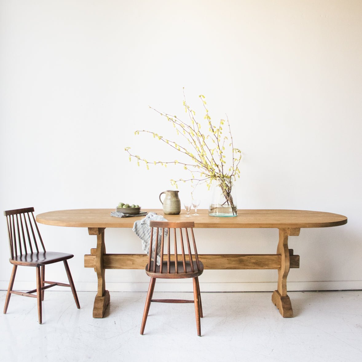 Reclaimed Wood Oval Monastery Dining Table - elsie green - reclaimed wood furniture
