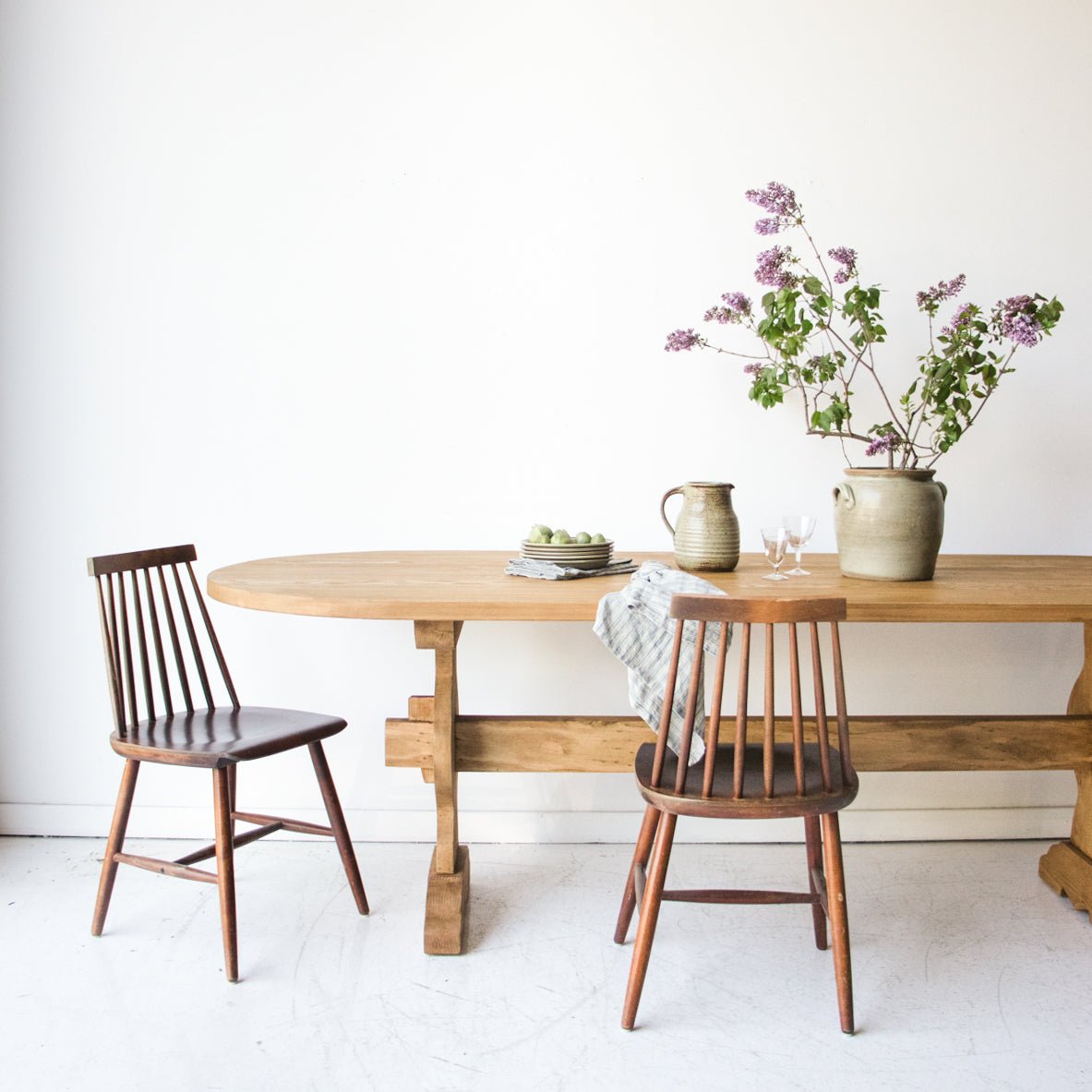 Reclaimed Wood Oval Monastery Dining Table - elsie green - reclaimed wood furniture