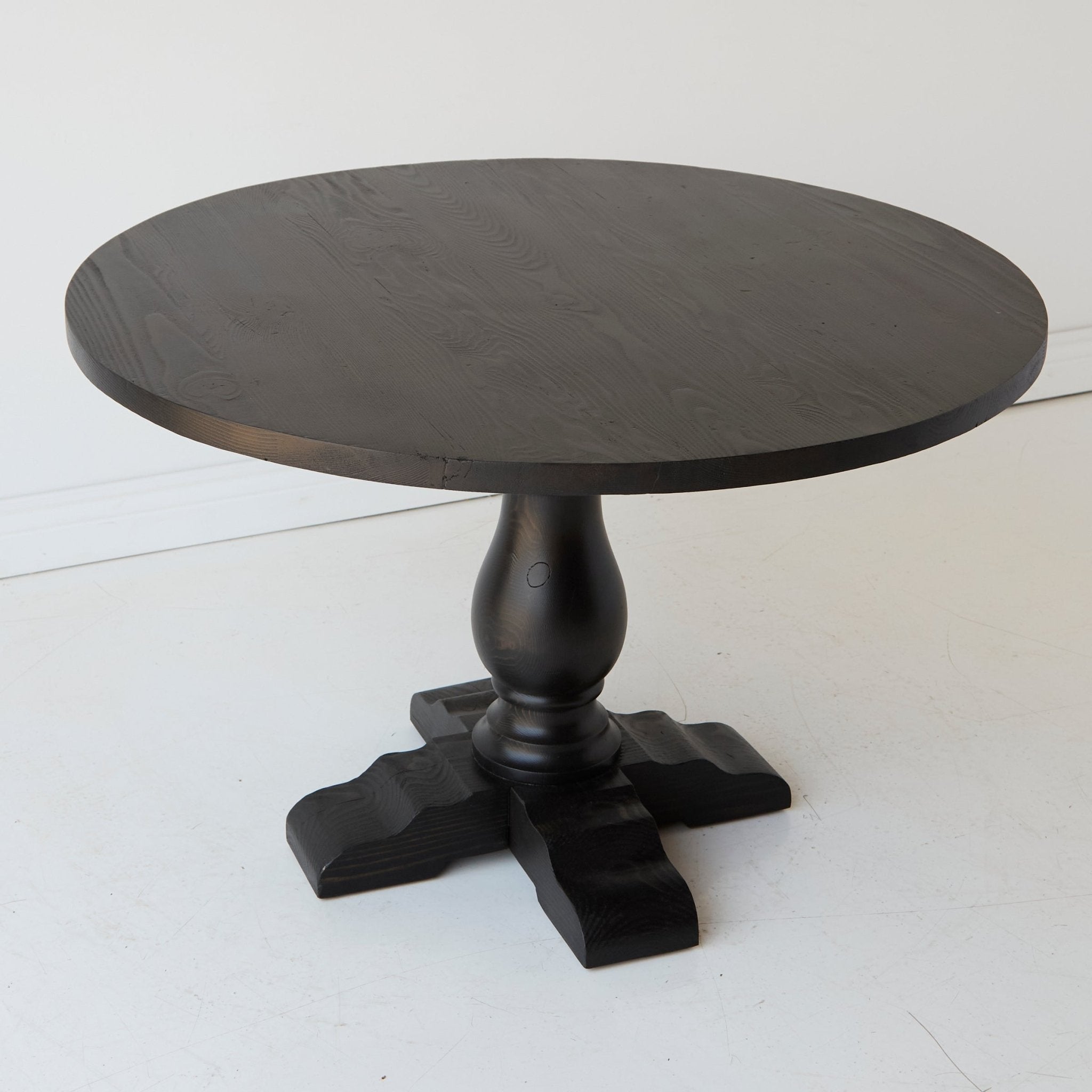 Reclaimed Wood Pedestal Dining Table - elsie green - Custom Furniture