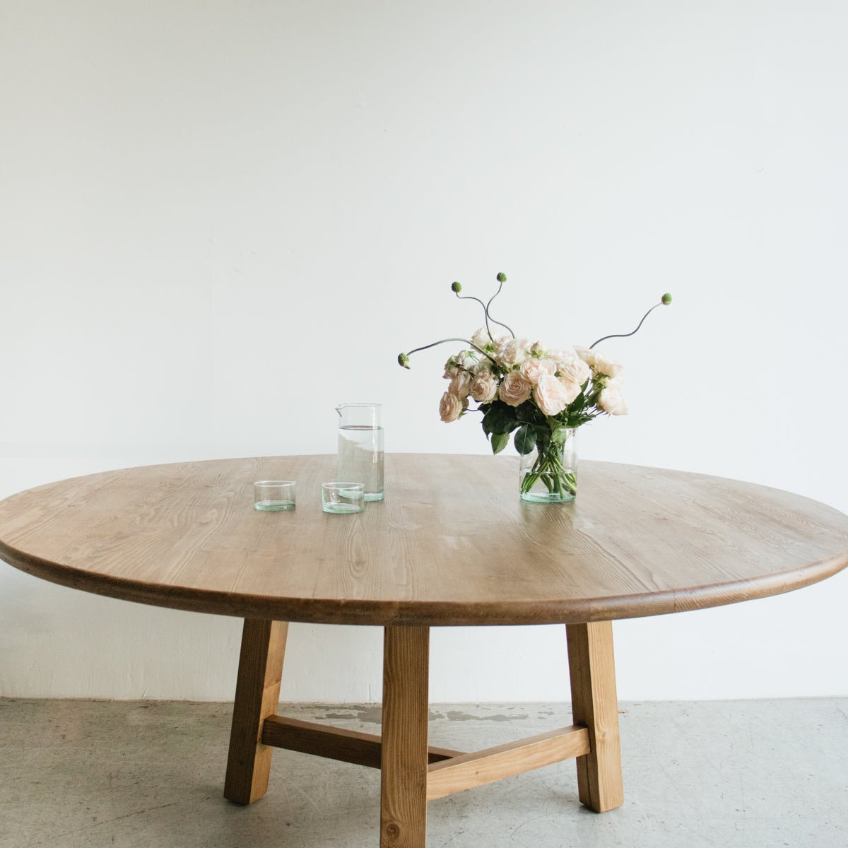 Reclaimed Wood Round Dining Table - elsie green - reclaimed wood furniture