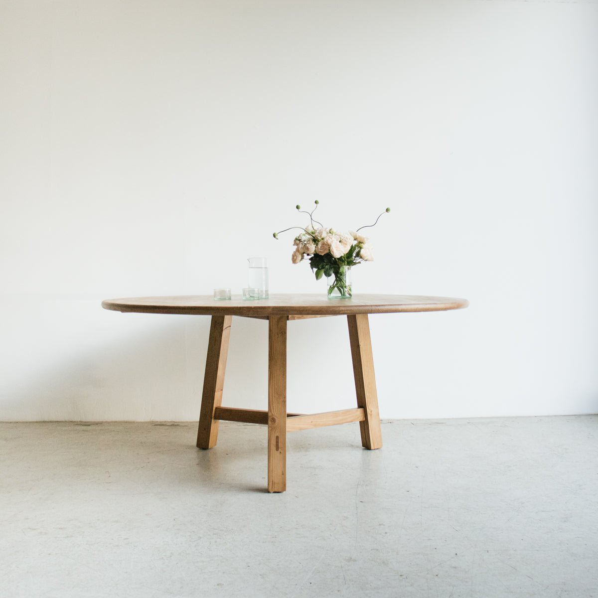 Reclaimed Wood Round Dining Table - elsie green - reclaimed wood furniture