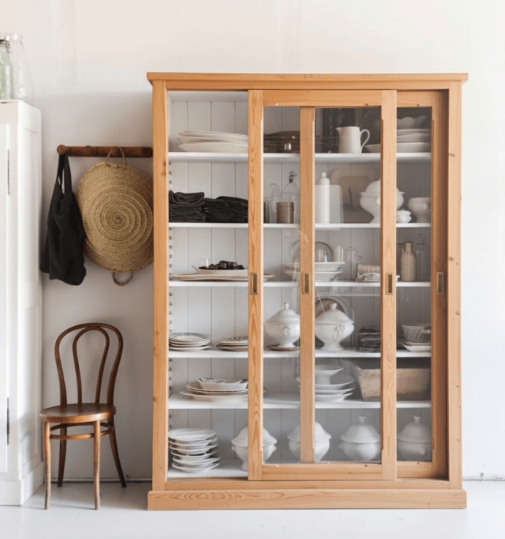 Reclaimed Wood Sliding Door Cabinet - elsie green - Custom Furniture
