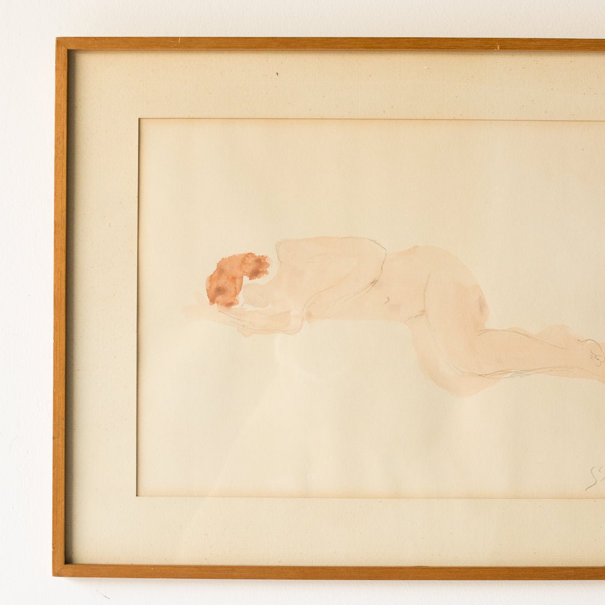 Reclining Nude Watercolor Painting | Dated 1925 - elsie green - Art