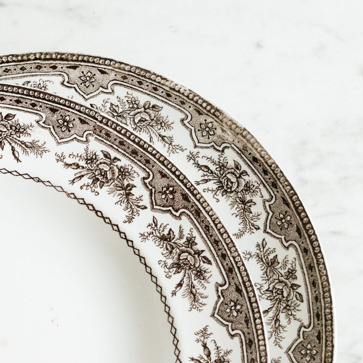 Roses - Mouses Transferware Soup Bowl Set Of 6 - elsie green - The French Kitchen