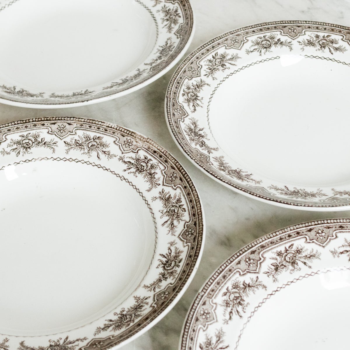 Roses - Mouses Transferware Soup Bowl Set Of 6 - elsie green - The French Kitchen