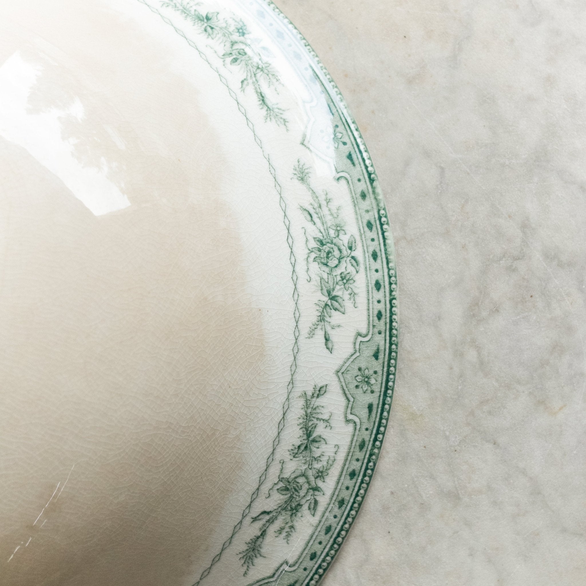Roses-Mousses Transferware Serving Bowl - elsie green - The French Kitchen
