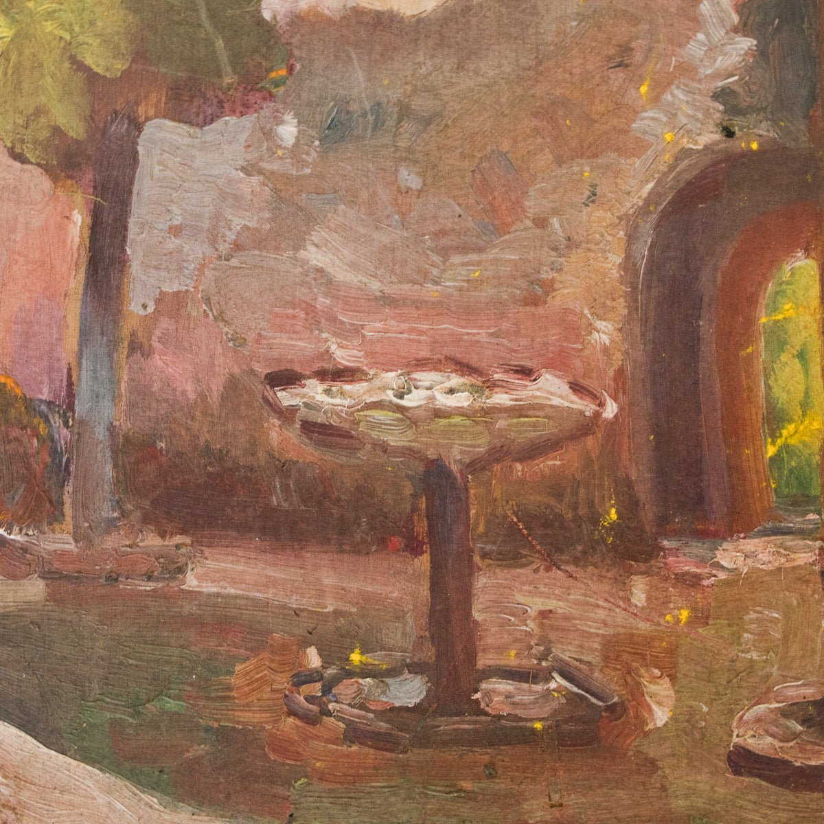 Scene With Fountain Oil Painting - elsie green - Art