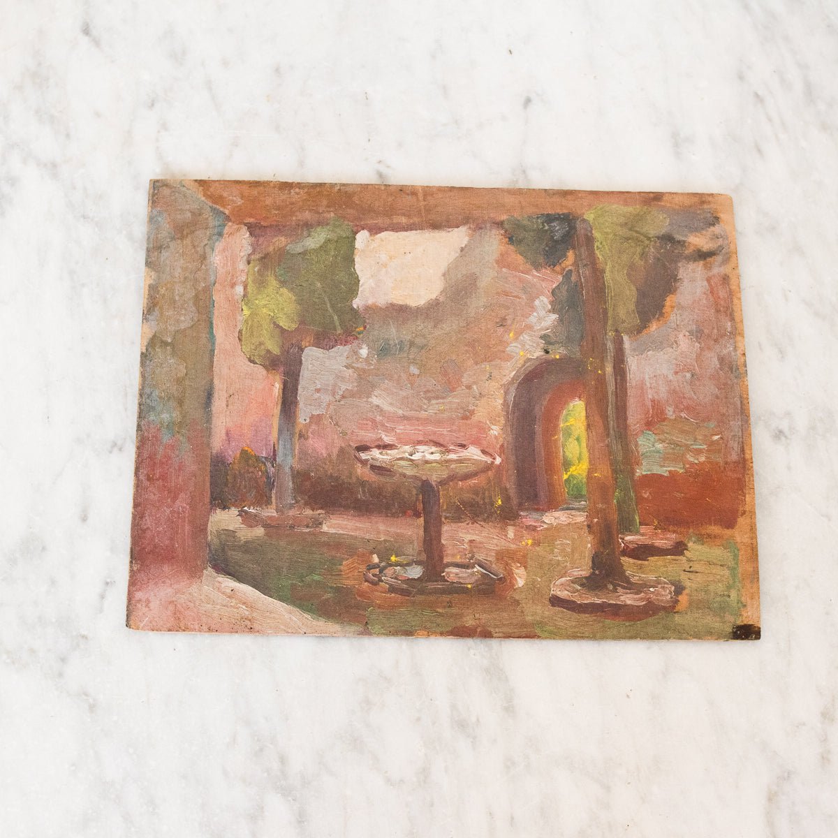 Scene With Fountain Oil Painting - elsie green - Art