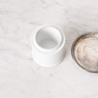 Scented Candle with Silver Wine Coaster and Porcelain Match Caddy - elsie green - decor