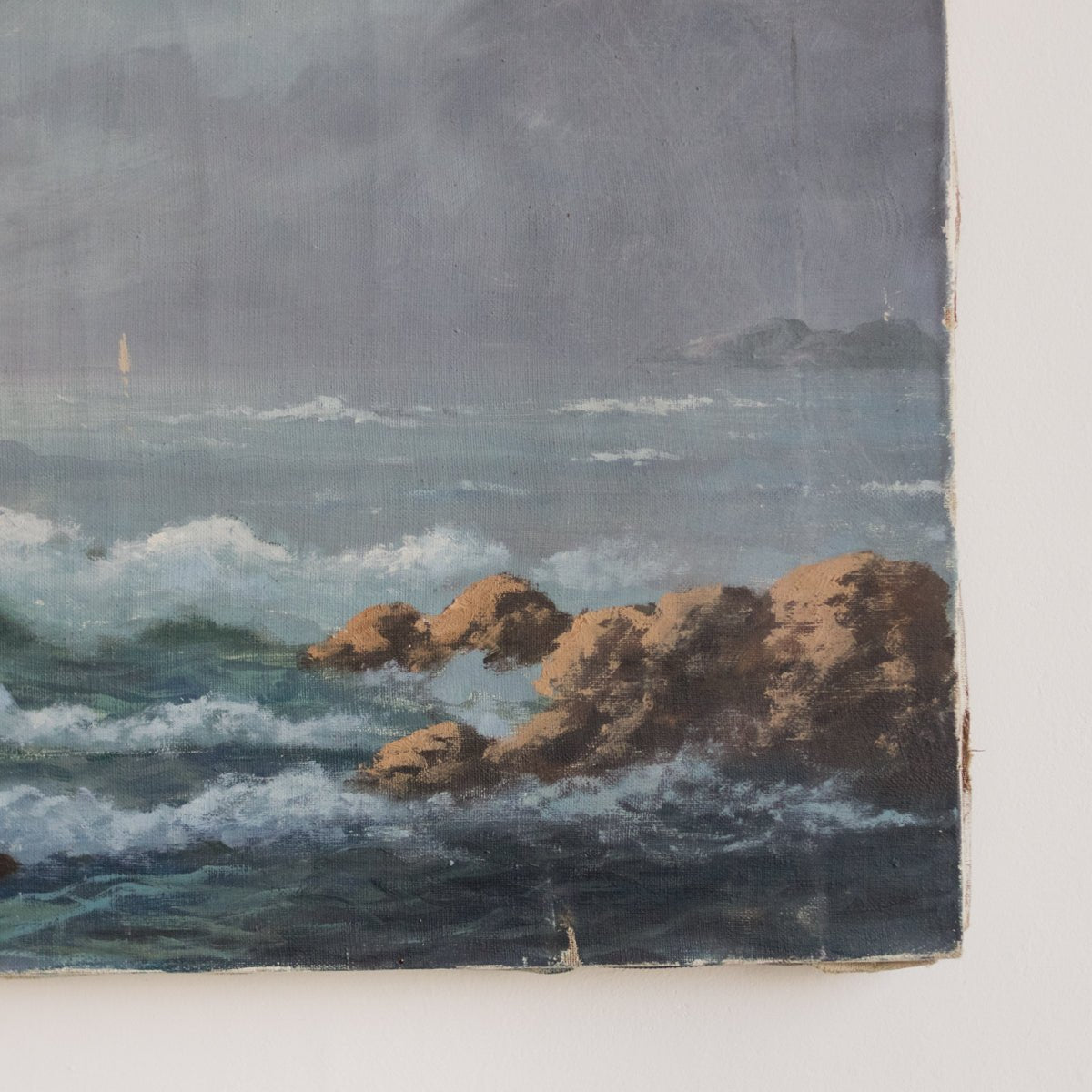 Seascape with Crashing Waves Oil Painting - elsie green - art