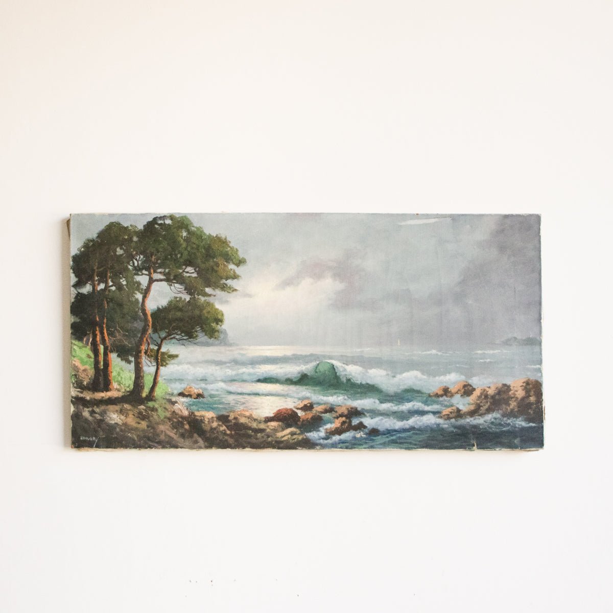 Seascape with Crashing Waves Oil Painting - elsie green - art