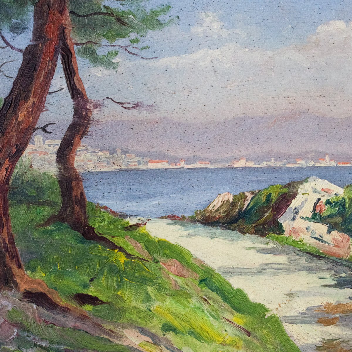 Seascape With Deserted Path Oil Painting - elsie green - Art