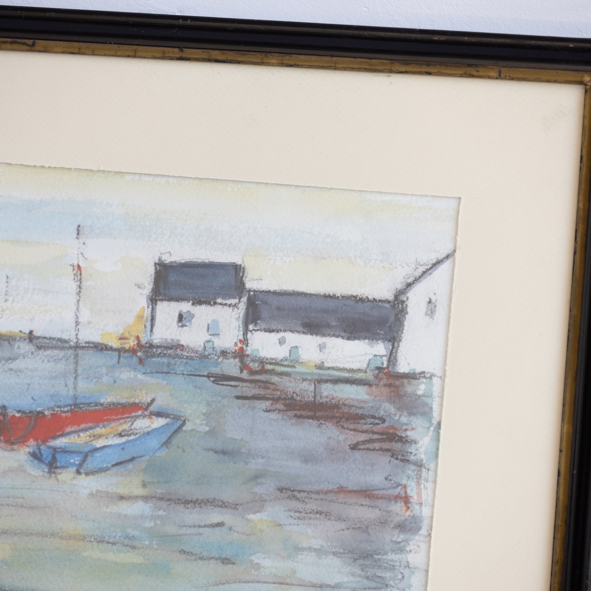 Seascape with Sailboat Watercolor Painting - elsie green - art